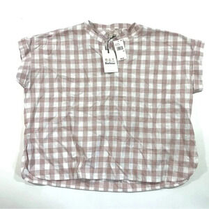 New Barbour Stoneleigh Top White Check Print Size 14 Blouse